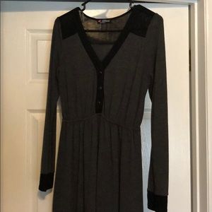 Gray and black dress